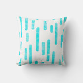 インク丸い線のパターン |明るい青/ターコイズ クッション (正面)