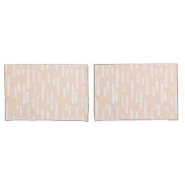 インク丸い線のパターン | 桃淡い色のと白 枕カバー