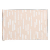 インク丸い線のパターン | 桃淡い色のと白 枕カバー (正面右)