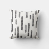 インク丸い線のパターン |白のグラファイト クッション (正面)