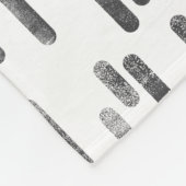 インク丸い線のパターン |白のグラファイト フリースブランケット (角)