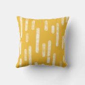 インク丸い線のパターン |白/マスタードイエロー クッション (裏面)