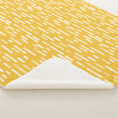 インク丸い線のパターン |白/マスタードイエロー シェルパブランケット (3/4)