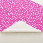 インク丸い線のパターン | 白/明るいピンク シェルパブランケット (3/4)