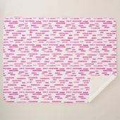 インク丸い線のパターン | 白/明るいピンク シェルパブランケット (正面(横))