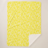 インク丸い線のパターン |白/明るい黄色 シェルパブランケット (正面)