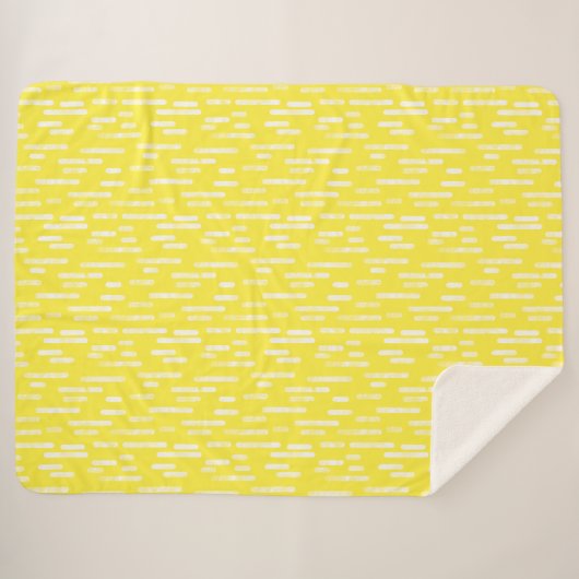 インク丸い線のパターン |白/明るい黄色 シェルパブランケット (正面(横))