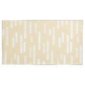 インク丸い線のパターン | 黄淡い色の色と白 枕カバー (正面左)