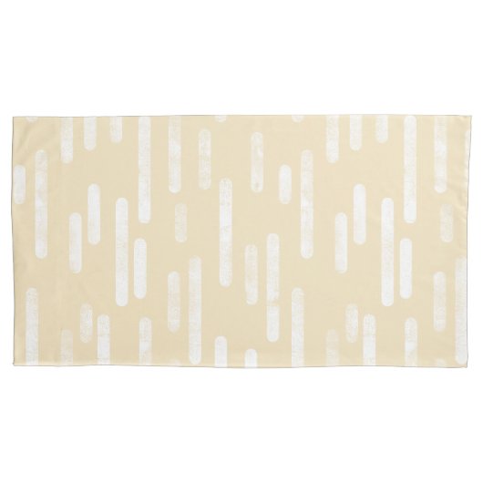 インク丸い線のパターン | 黄淡い色の色と白 枕カバー (正面左)