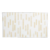 インク丸い線のパターン | 黄淡い色の色と白 枕カバー (裏面-右)