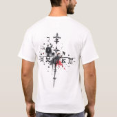 インク付きオカルトクロスシンボル(ばちゃばちゃ)跳ねる Tシャツ (裏面)