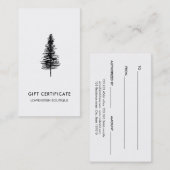インク付モダンきクリスマスツリー贈与証明書 割引カード (正面/裏面)