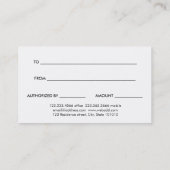 インク付モダンきクリスマスツリー贈与証明書 割引カード (裏面)