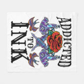 インク入れ入れ入れ入り入れ恋人に中毒 フリースブランケット (正面(横))