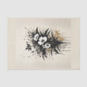 インク垂れ白い花束 薄葉紙 (正面)