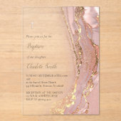 インク大理石 | バプテスマ アクリル招待状 (正面)