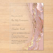 インク大理石 | 第一聖餐式 アクリル招待状 (正面)