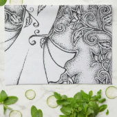 インク女神の芸術を一掃異教のする キッチンタオル (折り畳み)