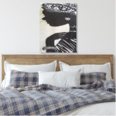 インク手描き白黒アフリカ人女性 キャンバスプリント (インサイチュ (寝室))