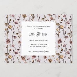 インク描デイジーリハーサルディナー招待状 招待状