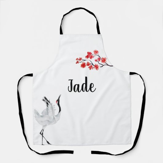 インク日本の印刷桜及びクレーン エプロン (正面)