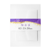 インク明るい赤紫色ピンクパープル金ゴールド 招待状ベリーバンド (正面例)