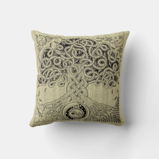 インク枕ケルト族の生命の樹 クッション (裏面)