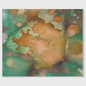 インク液エメ絵を描ラルドグリーン青銅金ゴールド ラッピングペーパー (フラット)