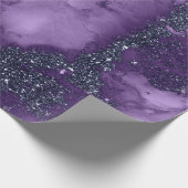 インク液絵を描アメジスト紫ブラックグリットグレー ラッピングペーパー (角)