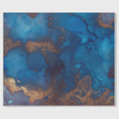 インク液絵を描青青銅銅パープル金ゴールド ラッピングペーパー (フラット)