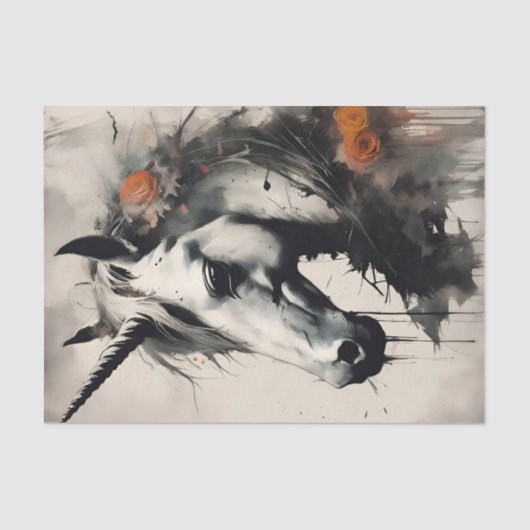 インク滴の切り離し付きの魔法のユニコーン 薄葉紙 (正面)