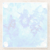 インク滴ブルー抽象芸術アートコースター ガラスコースター (裏面)