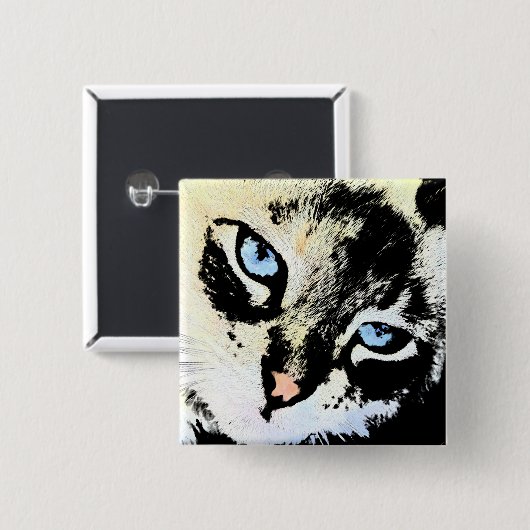 インク猫ボタン 缶バッジ (正面&裏面)