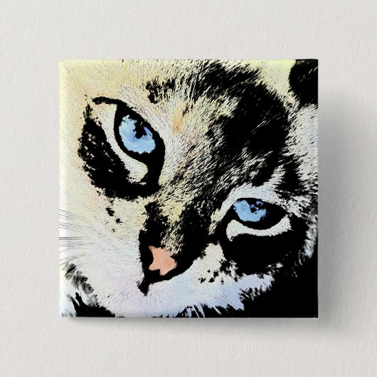 インク猫ボタン 缶バッジ (正面)