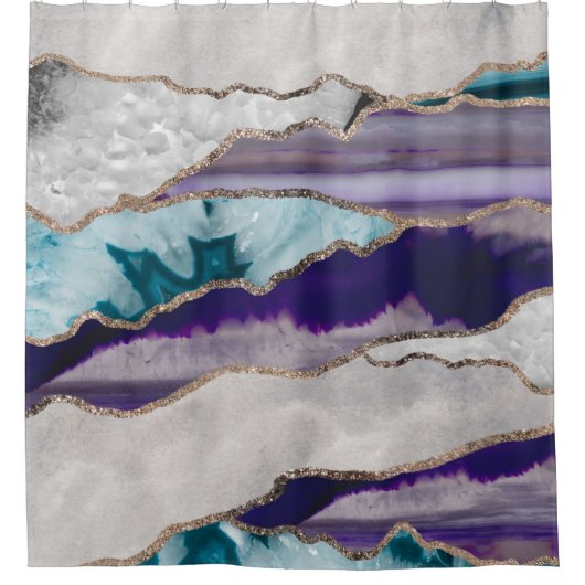 インク瑪瑙金ゴールドグリッターグラム#2(フェイクグリッター)#art シャワーカーテン (正面)