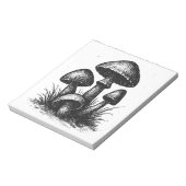 インク画のキノコの群生トートバッグ ノートパッド (回転)