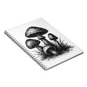 インク画のキノコの群生トートバッグ ノートブック (右側)