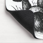 インク画のキノコの群生トートバッグ マウスパッド (コーナー)