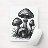 インク画のキノコの群生トートバッグ マウスパッド (マウス)