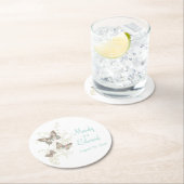 インク結婚クのティール(緑がかった色)紙コースター ラウンドペーパーコースター (インサイチュ)