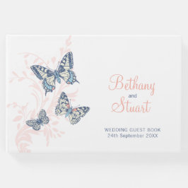 インク結婚ド芸術蝶コーラルゲストブック ゲストブック