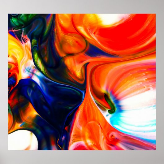 インク絵を描の分解：カラフル抽象芸術 ポスター (正面)
