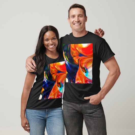 インク絵を描の分解:カラフル抽象芸術 Tシャツ (ユニセックス)