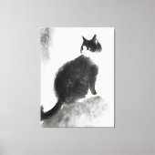 インク絵を描の可愛い猫の壁アートキャンバスアートデコール キャンバスプリント (正面)