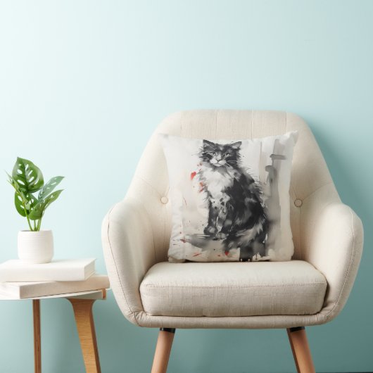 インク絵を描の子猫自然 クッション (椅子)