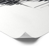 インク絵画のヴィンテージランドスケープ白黒 ポスター (角)