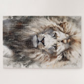 インク絵画ライオンの頭パズル ジグソーパズル (横)