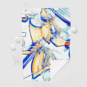 インク走が複数の方向にある場合オレンジ、青 ゴルフタオル (インサイチュ)