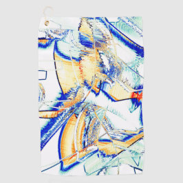 インク走が複数の方向にある場合オレンジ、青 ゴルフタオル