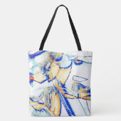 インク走が複数の方向にある場合オレンジ、青 トートバッグ (裏面)